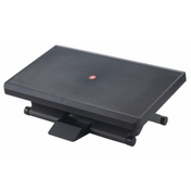Repose-pieds noir PIEDINO STRIPE PRO avec surface nervurée et levier de réglage de hjh OFFICE