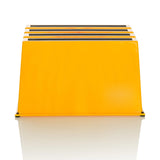 Tabouret marchepied jaune TIO-E1 avec trois marches antidérapantes de hjh OFFICE – vue à 360° (vue de face 0°)
