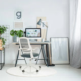 Siège de bureau à domicile MIKO W ECO en gris avec dossier en maille et accoudoirs blancs de hjh OFFICE
