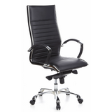 Siège de direction de qualité professionnelle PARMA 20 noir en cuir piqué avec base à cinq roulettes de hjh OFFICE – vue à 360° (vue de trois quarts avant 40°)
