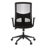 Siège de bureau de qualité professionnelle LAVITA noir avec dossier en maille et base à cinq roulettes de hjh OFFICE – vue à 360° (vue de face 0°)