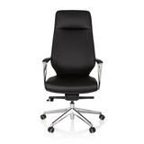 Siège de direction de qualité professionnelle VELVET noir avec accoudoirs et pied à cinq roulettes de hjh OFFICE – vue à 360° (vue de face 0°)