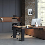 Siège de direction de luxe SENATOR PRO en noir avec dossier en maille et accoudoirs de hjh OFFICE