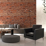 Fauteuil de salon BAVERO noir en similicuir avec pieds métalliques fins de hjh OFFICE