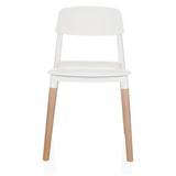 Chaise à quatre pieds SCANDI E blanche avec pieds en bois de hjh LIVING – vue à 360° (vue de face 0°)