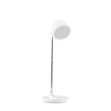 Lampe de bureau Lumanova D3 blanche avec pied rond, col mince et abat-jour rond de hjh OFFICE – vue à 360° (vue de face 0°)
