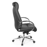 Siège pivotant XXL G 600 noir avec accoudoirs et base à cinq roulettes de hjh OFFICE – vue à 360° (vue de profil 100°)