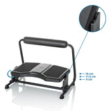 Réglage de la hauteur en trois étapes de 9 cm, 11,5 cm et 15 cm pour le Repose-pieds PODI F de hjh OFFICE