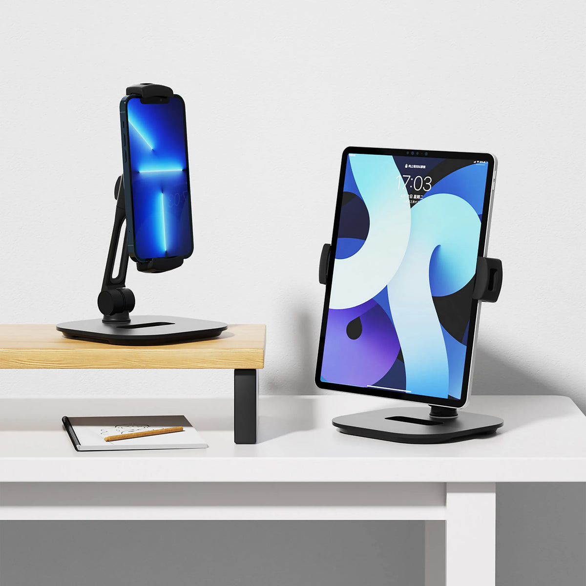 Support de téléphone portable & tablette FLEXMOBI IV en noir pour smartphone et tablette de hjh OFFICE