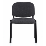 Chaise à quatre pieds XT 600 SW anthracite avec assise et dossier rembourrés de hjh OFFICE – vue à 360° (vue de face 0°)