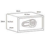 Dessin technique du Coffre-fort SAFE COMPACT I avec une largeur de 42 cm et une profondeur de 37 cm de hjh OFFICE