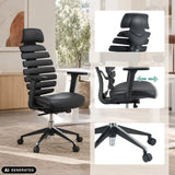 Siège de bureau de qualité professionnelle ERGO LINE II PRO noir en cuir avec accoudoirs réglables de hjh OFFICE (image générée par IA)