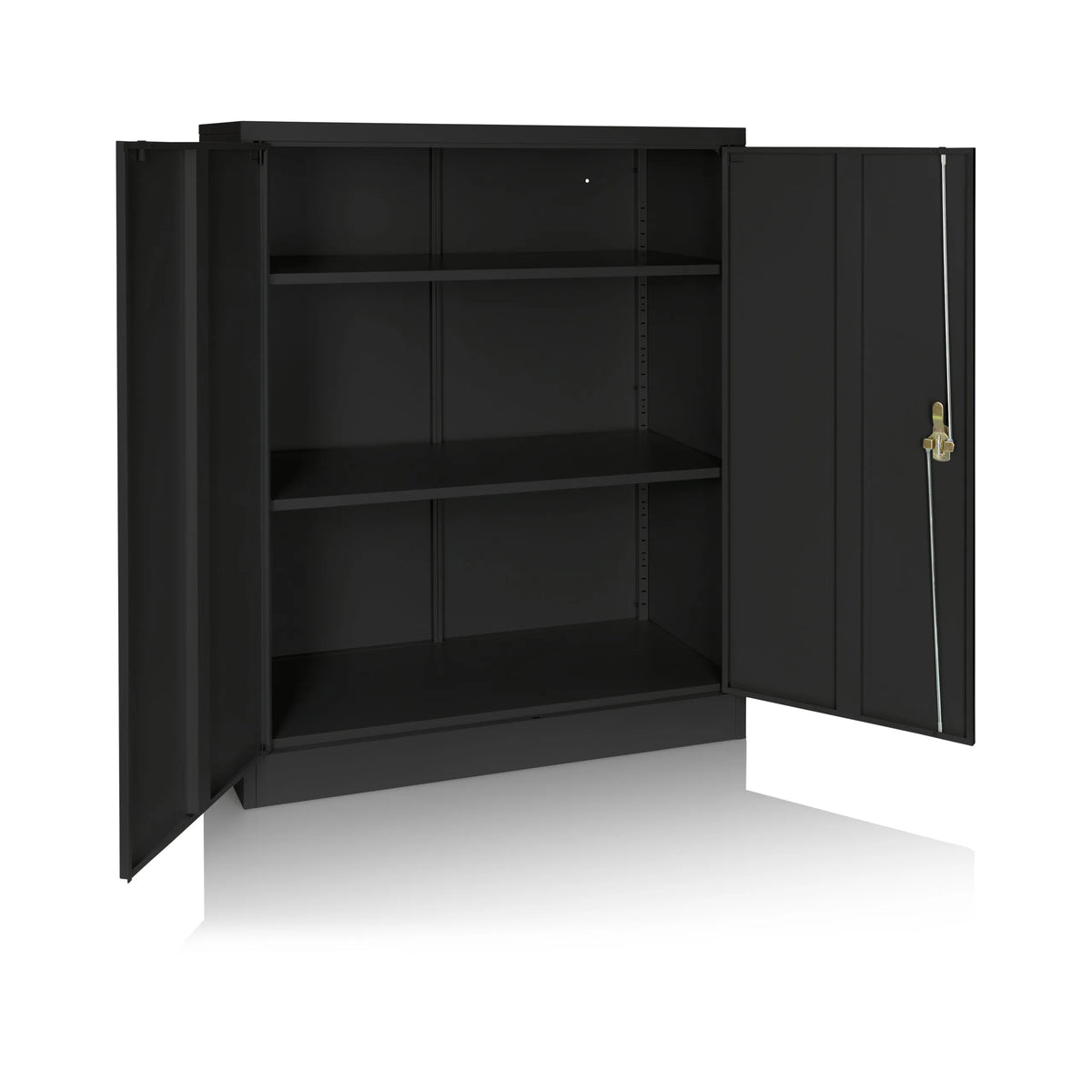 Armoire de classement COLOR AS 105 noire ouverte avec trois étagères et doubles portes de hjh OFFICE