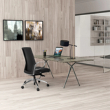Siège de bureau de qualité professionnelle PROVIDER noir avec accoudoirs et roulettes à un bureau de hjh OFFICE