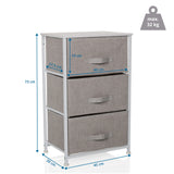 Dessin coté de la Commode FOLDRESS M avec une hauteur de 73 cm et une charge maximale de 32 kg de hjh LIVING