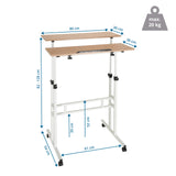 Dessin coté du Bureau assis-debout WORKSTATION I de 80 × 61 cm et d'une capacité de charge de 20 kg de hjh OFFICE