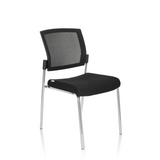 Chaise à quatre pieds K9 V noire avec dossier en maille et structure métallique de hjh OFFICE – vue à 360° (vue de trois quarts avant 40°)