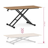 Réglage de la hauteur de la table Worktime Lift en chêne/noir avec une plage de 10 à 70 cm de hjh OFFICE