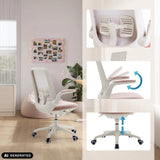 Chaise pivotante pour enfants Swivelo en rose avec dossier, accoudoirs et hauteur d'assise réglables de hjh OFFICE (image générée par IA)