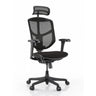 Chaise de bureau noire Enjoy Eco FB avec dossier en maille, appui-tête et accoudoirs réglables de hjh OFFICE