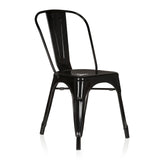 Chaise de bistrot noire VANTAGGIO COMFORT avec structure en métal et dossier haut de hjh OFFICE – vue à 360° (vue de trois quarts avant 40°)