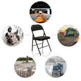 Chaise pliante TUDELA noire avec revêtement en similicuir dans différents scénarios de hjh OFFICE