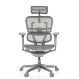 Siège de direction de luxe ERGOHUMAN ULTRA G GEN2 gris avec revêtement en maille et piètement à cinq roulettes de hjh OFFICE – vue à 360° (vue de face 0°)