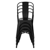 Chaises de bistrot VANTAGGIO BRUSH noires empilables avec dossier à barreaux de hjh OFFICE