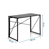 Vue dimensionnelle du bureau pliant EASY UP MULTI de 100 × 50 cm et 75 cm de hauteur de hjh OFFICE