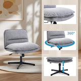 Fauteuil de salon Criss-Cross 20 réglable en hauteur et pivotant à 360 degrés en gris foncé de hjh LIVING
