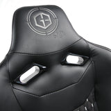 Gaufrage et découpes du dossier du fauteuil gamer GAMEBREAKER SX 04 en noir de hjh OFFICE