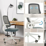 Siège de bureau à domicile MIKO W ECO en gris avec dossier en maille respirante, accoudoirs réglables et roulettes de hjh OFFICE