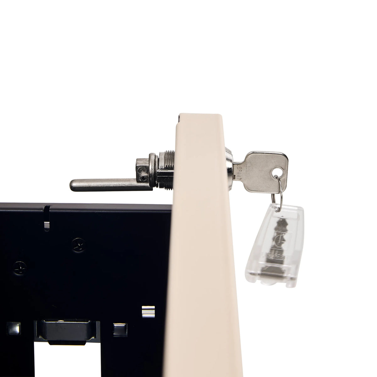 Cylindre de serrure avec clé dans la serrure du caisson sur roulettes COLOR PLUS I en métal beige de hjh OFFICE