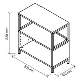 Dessin technique du meuble bas FlexWall avec 800 × 400 mm de hjh OFFICE PRO