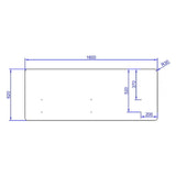 Dessin technique de la Cloison de table FLEXMIUT D 160 de 160 x 62 cm de hjh OFFICE