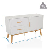 Vue dimensionnelle du Buffet TAROLO de 120 × 40 cm et d'une charge maximale de 40 kg de hjh LIVING