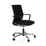 Siège de bureau de qualité professionnelle MOVE-TEC 3D noir avec accoudoirs et pied à cinq roulettes de hjh OFFICE – vue à 360° (vue de trois quarts avant 60°)