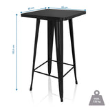Dessin technique de la Table de bar VANTAGGIO HIGH T de 60 × 60 cm et d'une hauteur de 103,5 cm de hjh OFFICE