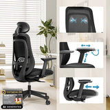 Siège de bureau de qualité professionnelle Vivadapt avec appui-tête réglable et accoudoirs 3D de hjh OFFICE (image générée par IA)
