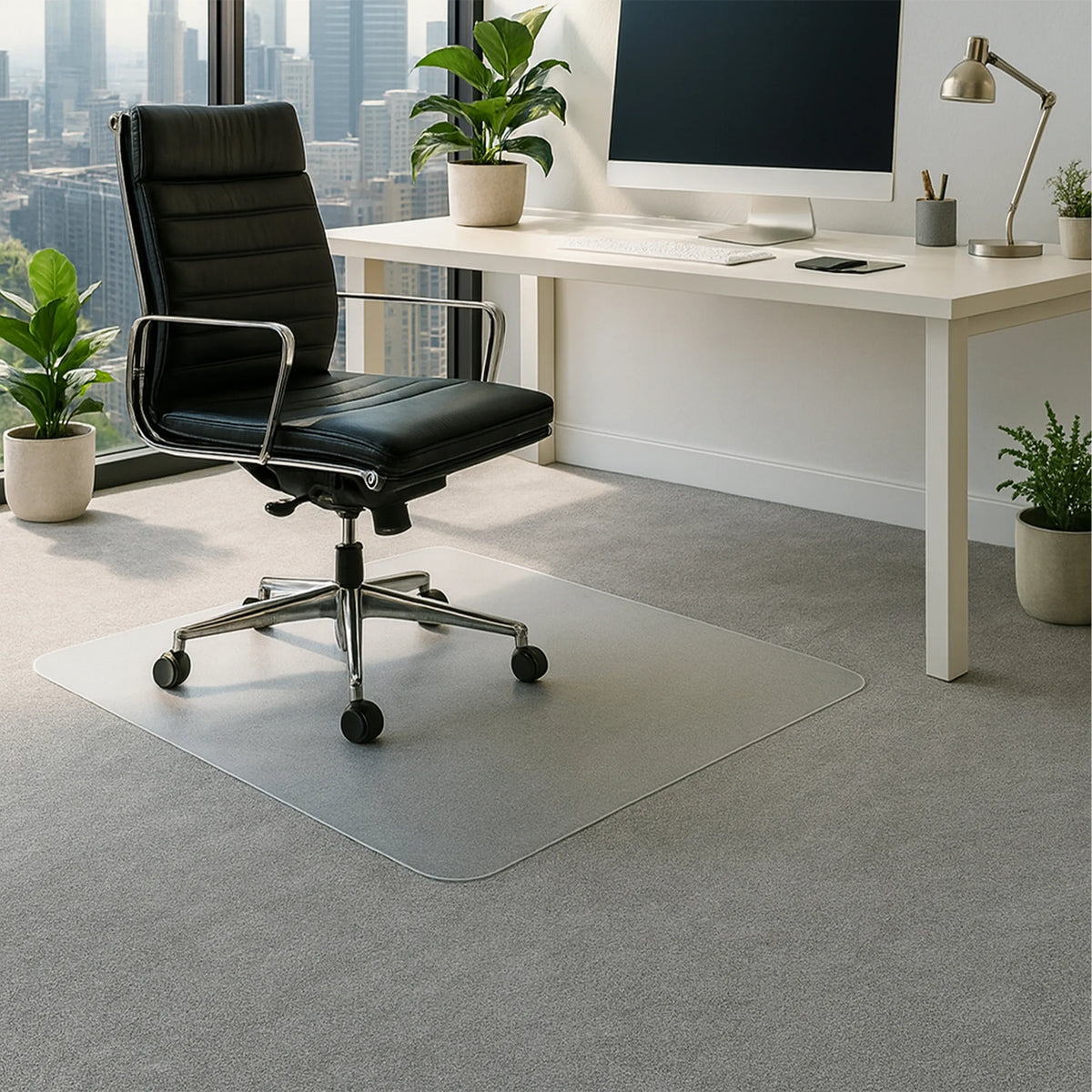 Tapis de sol transparent ULTIMAT II en polycarbonate pour moquettes de Floortex