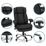 Siège pivotant BUILDER XXL I en similicuir noir avec accoudoirs réglables de hjh OFFICE