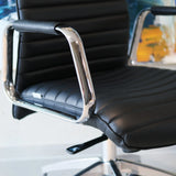 Accoudoir chromé avec rembourrage noir du Siège de direction de luxe ASPERA 20 de hjh OFFICE
