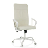 Siège de bureau à domicile STRYKA W beige avec accoudoirs et base à cinq roulettes de hjh OFFICE – vue à 360° (vue de face 15°)