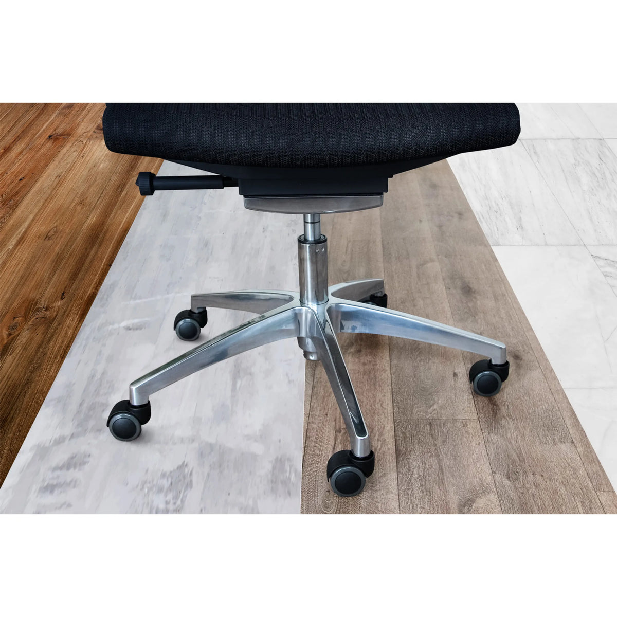 Piètement à cinq branches avec roulettes noires 5x ROLO No-Noise 11mm/50mm pour sols durs de hjh OFFICE