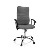 Siège de bureau à domicile ARTON 40 gris avec accoudoirs et base brillante à cinq roulettes de hjh OFFICE – vue à 360° (vue de face 20°)