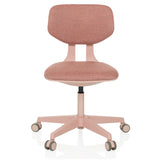 Chaise pivotante pour des enfants KID COLORE rose avec surfaces rembourrées et base à cinq roulettes de hjh OFFICE – vue à 360° (vue de face 0°)