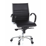 Siège de direction de qualité professionnelle PARMA 10 noir, surpiqûres croisées, base brillante à 5 roulettes de hjh OFFICE – vue à 360° (vue de face 20°)