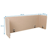 Dessin coté de la Cloison de table FLEXMIUT U de 160 × 60 cm de hjh OFFICE