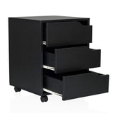 Caisson sur roulettes ORGANISER I noir avec trois tiroirs ouverts de hjh OFFICE