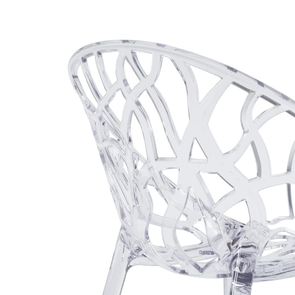 Dossier en maille en plastique transparent de la chaise à quatre pieds Artifo T de hjh LIVING